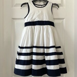 OshKosh B'gosh White and Navy Striped Dress